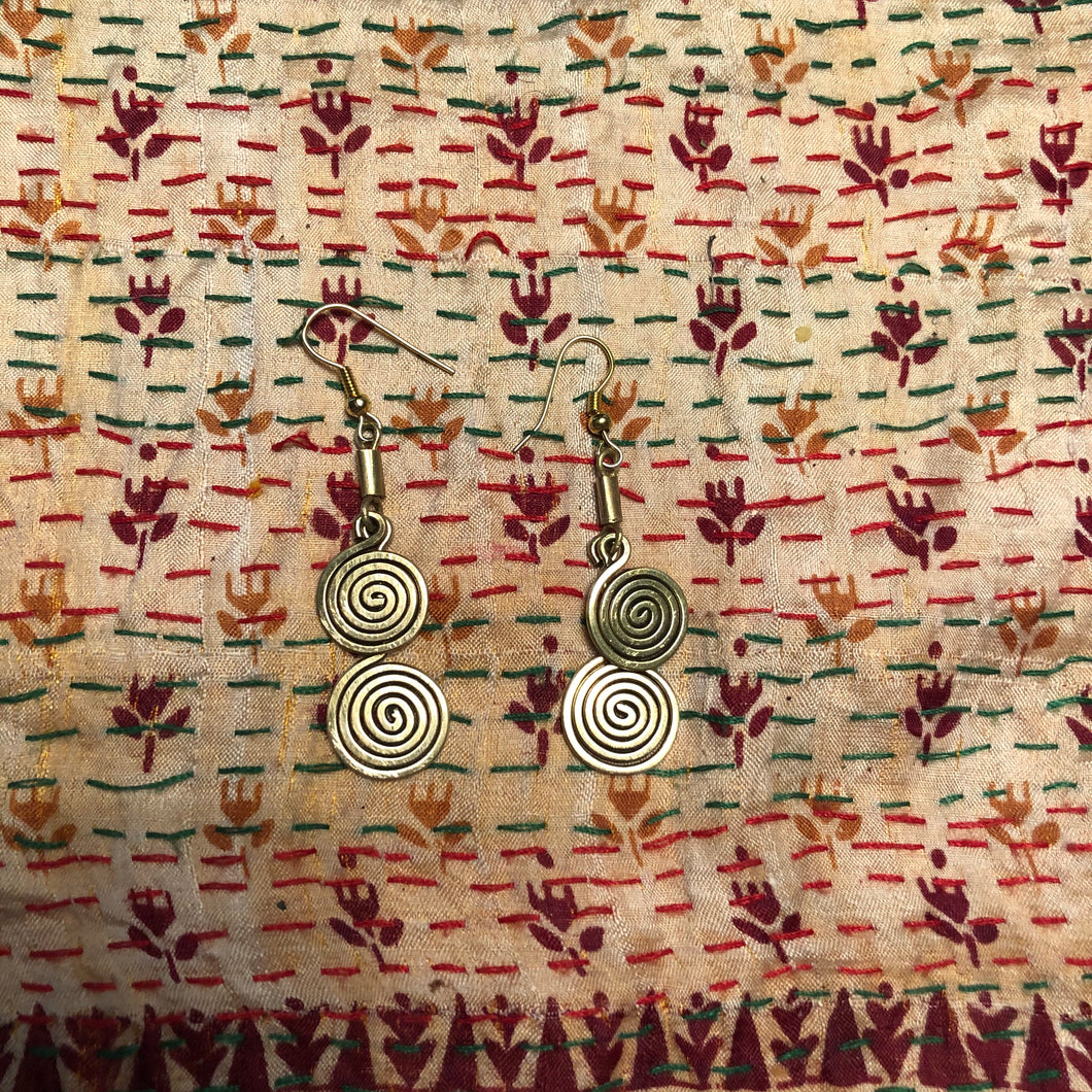 Double brass surutia earring
